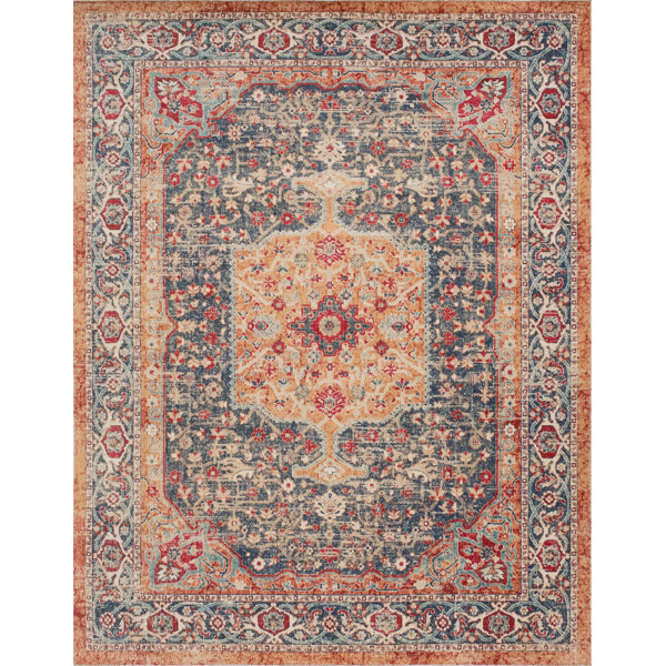 World Menagerie Shantae Oriental Brown/Blue Area Rug Wayfair